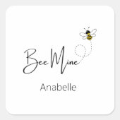 ビーマイネ – バレンタインデーかわいいビーカスタム スクエアシール (正面)