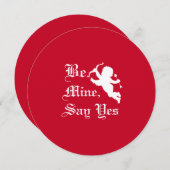 ビーマイネ、言うYesバレンタイン婚約ラウンドカード シーズンカード (正面/裏面)