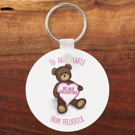ビーマイバレンタインカスタムヴィンテージかわいいテディベア キーホルダー (正面)
