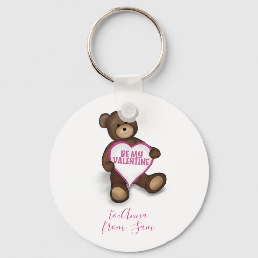 ビーマイバレンタインカスタムヴィンテージかわいいテディベア キーホルダー (正面)