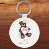 ビーマイバレンタインカスタムヴィンテージかわいいテディベア キーホルダー (正面)