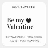 ビーマイバレンタインカスタム | 白黒キャンドル スクエアシール (正面)