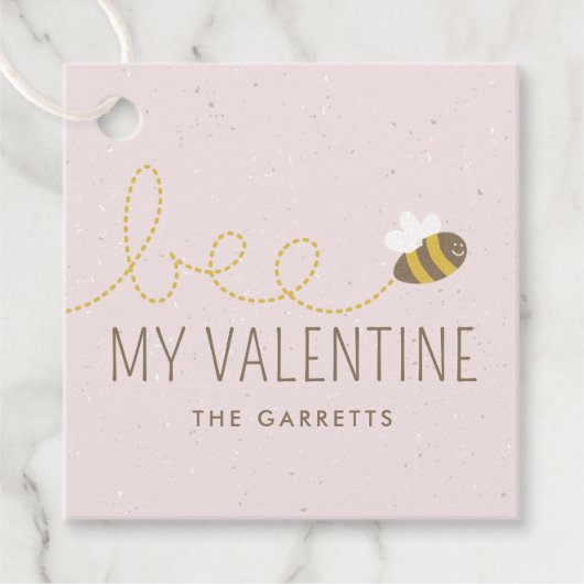 ビーマイバレンタインキッズホリデーギフトラベル – ピンク フェイバータグ (正面)