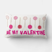 ビーマイバレンタインスイートピンクケーキポップベーカリー食品 ランバークッション (正面)