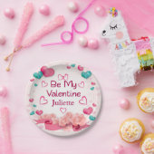ビーマイバレンタインパーソナライズされた紙プレート ペーパープレート (パーティー)