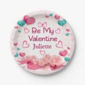 ビーマイバレンタインパーソナライズされた紙プレート ペーパープレート (正面)
