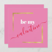 ビーマイバレンタインピンクカスタムタイポグラフィカード シーズンカード (正面/裏面)