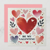 ビーマイバレンタインプリントデザイン 招待状 (正面/裏面)