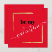 ビーマイバレンタインレッドカスタムタイポグラフィカード シーズンカード (正面/裏面)