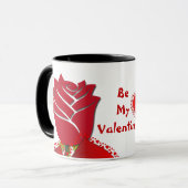 ビーマイバレンタインレッドローズロマンチックカスタムフローラ マグカップ (正面左)