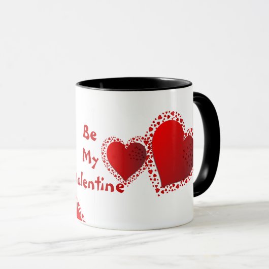 ビーマイバレンタインレッドローズロマンチックカスタムフローラ マグカップ (正面右)