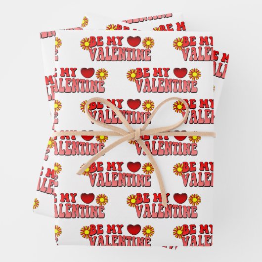 ビーマイバレンタインヴィンテージGroovy文字 ラッピングペーパーシート (インサイチュ)