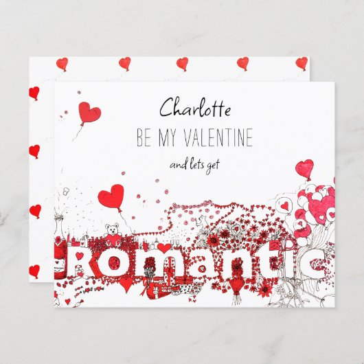 ビーマイバレンタイン引用文かわいいハート パーソナライズされた (正面/裏面)