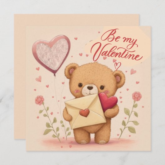 ビーマイバレンタイン招待状 招待状 (正面/裏面)