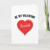 ビーマイバレンタイン赤いハートパーソナライズされたコーヒー カード (正面)