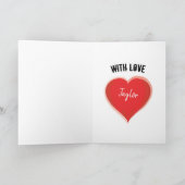ビーマイバレンタイン赤いハートパーソナライズされたコーヒー カード (内部)