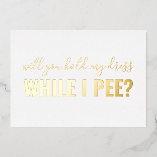 ビーマイブライドメイドおもしろいフォイル招待状 箔招待状 (正面)