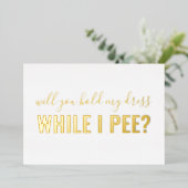 ビーマイブライドメイドおもしろいフォイル招待状 箔招待状 (立ち正面)