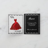 ビーマイブライドメイド招待状 – 赤ビロードガウン 招待状 (内部)