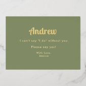 ビーマイブリーズセージグリーンフォイル招待状 箔招待状 (裏面)