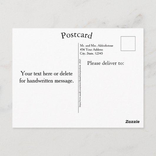 ビーマイラブレトロハートバラバイクもしくは自転車に乗る人バレンタイン ポストカード (裏面)