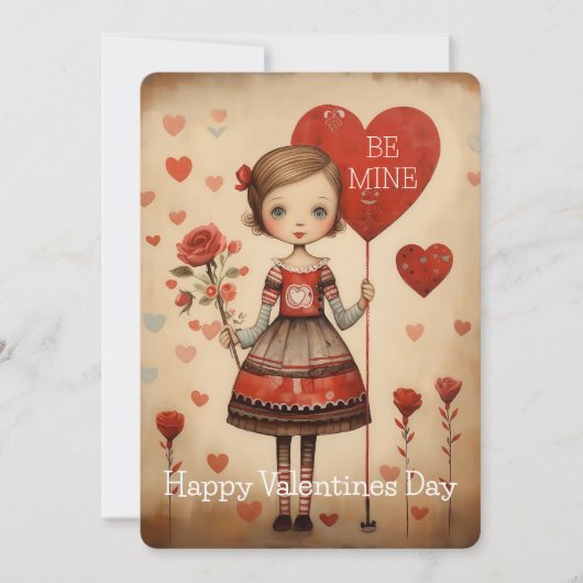 ビーマインハッピーヴァレンティーンズデイホリデーカード シーズンカード (正面)