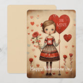 ビーマインハッピーヴァレンティーンズデイホリデーカード シーズンカード (正面/裏面)