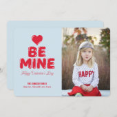 ビーマインハートバルーンレターフォトバレンタインカード シーズンカード (正面/裏面)