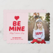 ビーマインハートバルーンレターフォトバレンタインカード シーズンカード (正面/裏面)