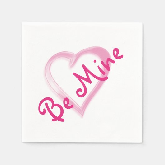 ビーマインピンクハート紙ナプキンズ スタンダードカクテルナプキン (正面)