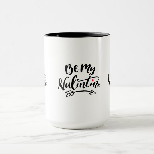 ビーマイヴァレンティーンズハンド書タイポグラフィデザイン マグカップ (中央)