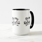 ビーマイヴァレンティーンズハンド書タイポグラフィデザイン マグカップ (正面右)