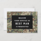 ビーマイ花婿介添人カード迷彩柄 サンキューカード (正面)