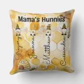 ビーママ女王カスタムキッドの名前 – ハニカムニー クッション (裏面)