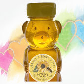 ビーミニハニーベアラベル付き結婚ひまわり スクエアシール
