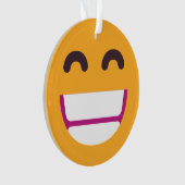 ビーミング顔笑顔の瞳かわいいカスタム絵文字カラー オーナメント (正面)