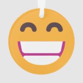 ビーミング顔笑顔の瞳かわいいカスタム絵文字カラー オーナメント (裏面)