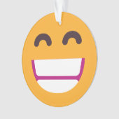 ビーミング顔笑顔の瞳かわいいカスタム絵文字カラー オーナメント (正面)