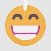 ビーミング顔笑顔の瞳かわいいカスタム絵文字カラー オーナメント (正面)