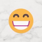 ビーミング顔笑顔の瞳かわいいカスタム絵文字カラー コンフェッティ (スモール正面)