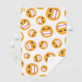 ビーミング顔笑顔の瞳かわいいカスタム絵文字カラー ゴルフタオル (インサイチュ)