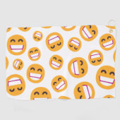 ビーミング顔笑顔の瞳かわいいカスタム絵文字カラー ゴルフタオル (横)