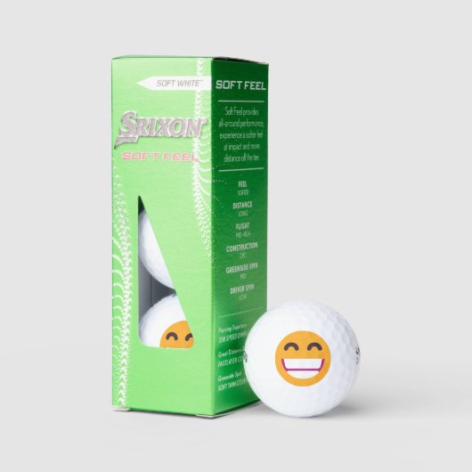 ビーミング顔笑顔の瞳かわいいカスタム絵文字カラー ゴルフボール (パッケージング)