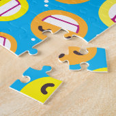 ビーミング顔笑顔の瞳かわいいカスタム絵文字カラー ジグソーパズル (側面)