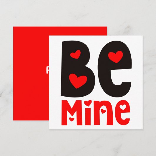 ビーミンタイポグラフィヴァレンティーンズデイレッドホワイト カード (正面/裏面)