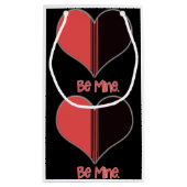 ビーミンデュオトーンレッド白黒ハート スモールペーパーバッグ (裏面)