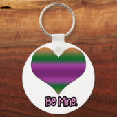 ビーミンバレンタインパープルストライプハート キーホルダー (正面)