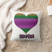 ビーミンバレンタインパープルストライプハート クッション (ブランケット)