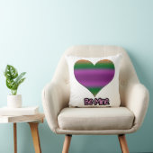 ビーミンバレンタインパープルストライプハート クッション (椅子)