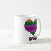 ビーミンバレンタインパープルストライプハート コーヒーマグカップ (正面右)